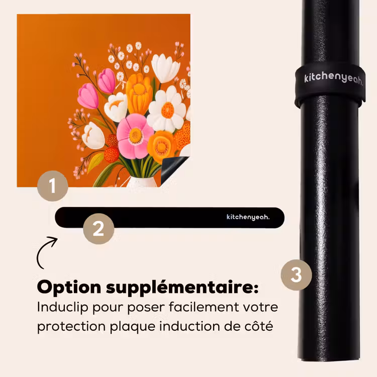 Protection plaque induction - Vase - Fleurs - Orange — 8