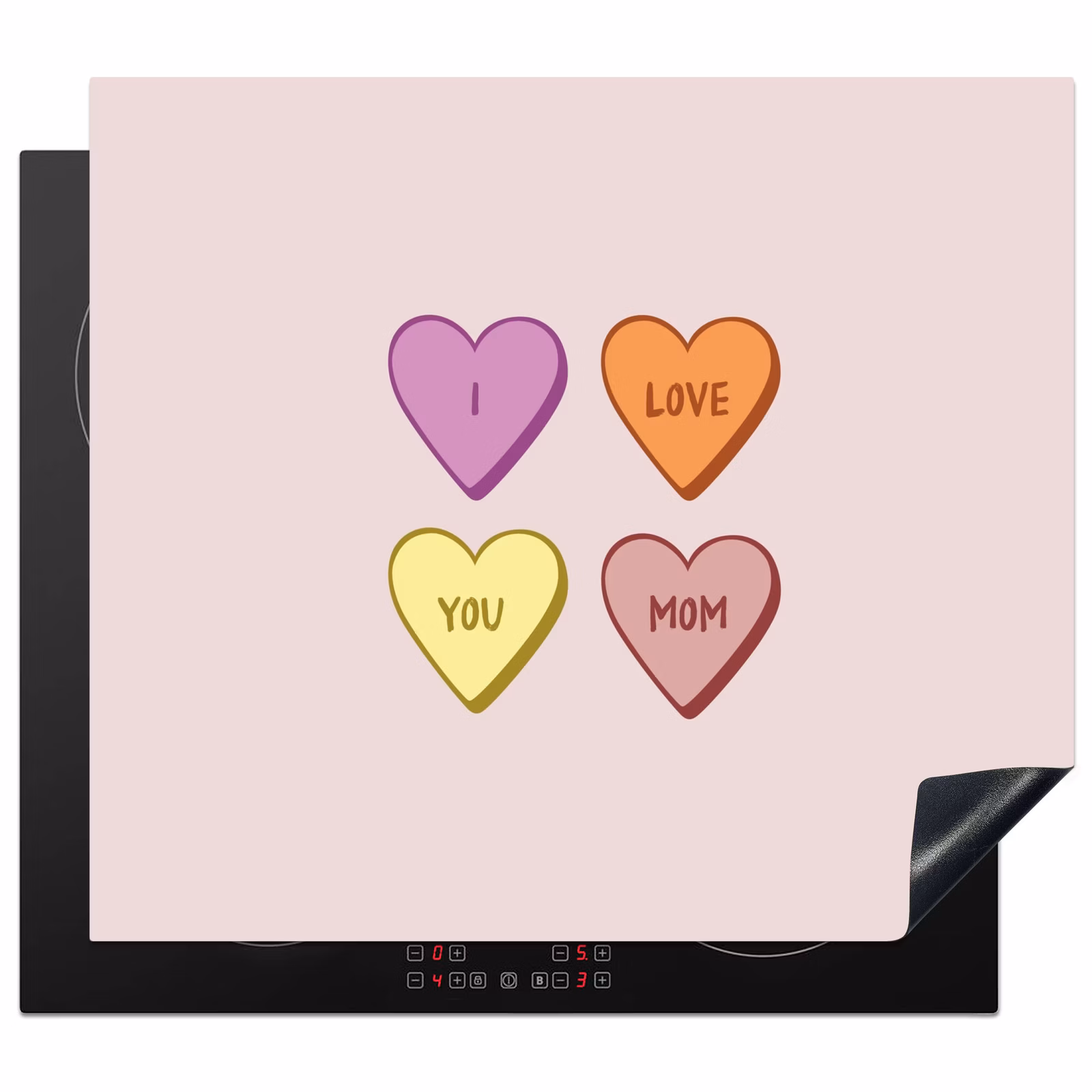 Protection plaque induction - Coeurs - Pastel - Amour - Mère — 1