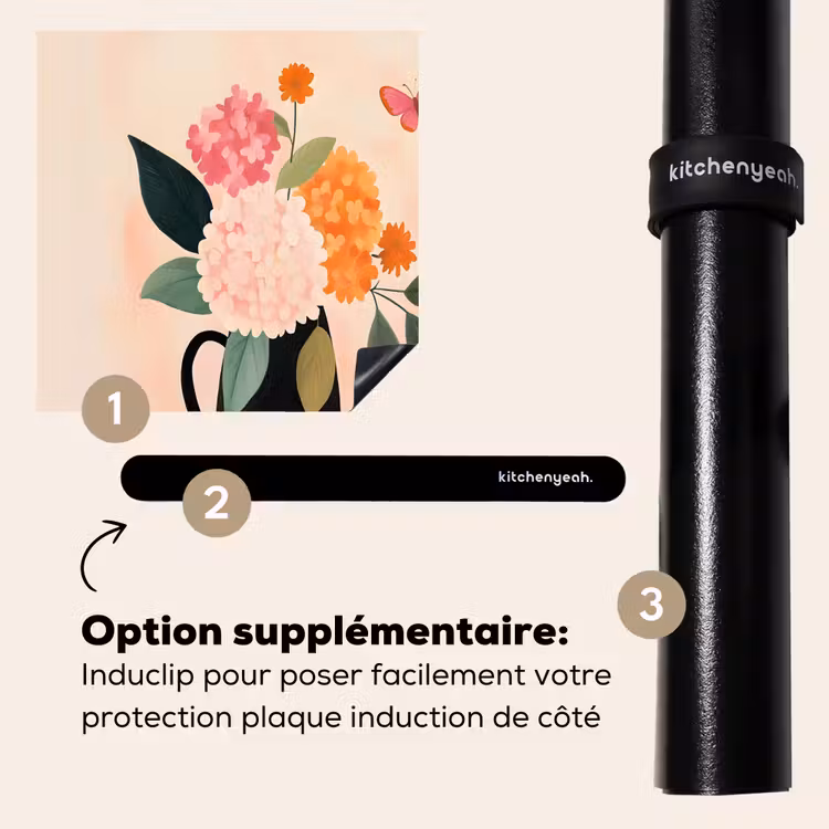 Protection plaque induction - Vase - Fleurs - Papillon - Rouge — 8