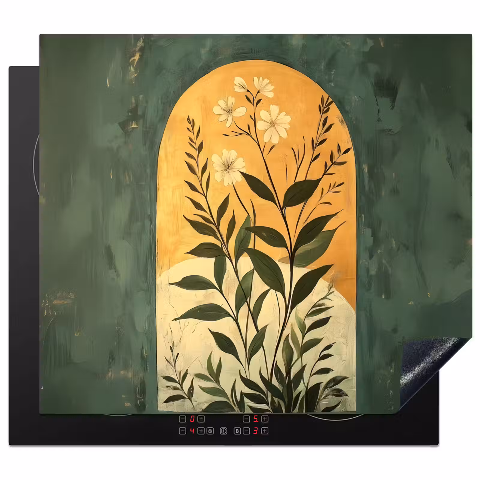 Protection plaque induction - Plante - Fleurs - Blanc — 1