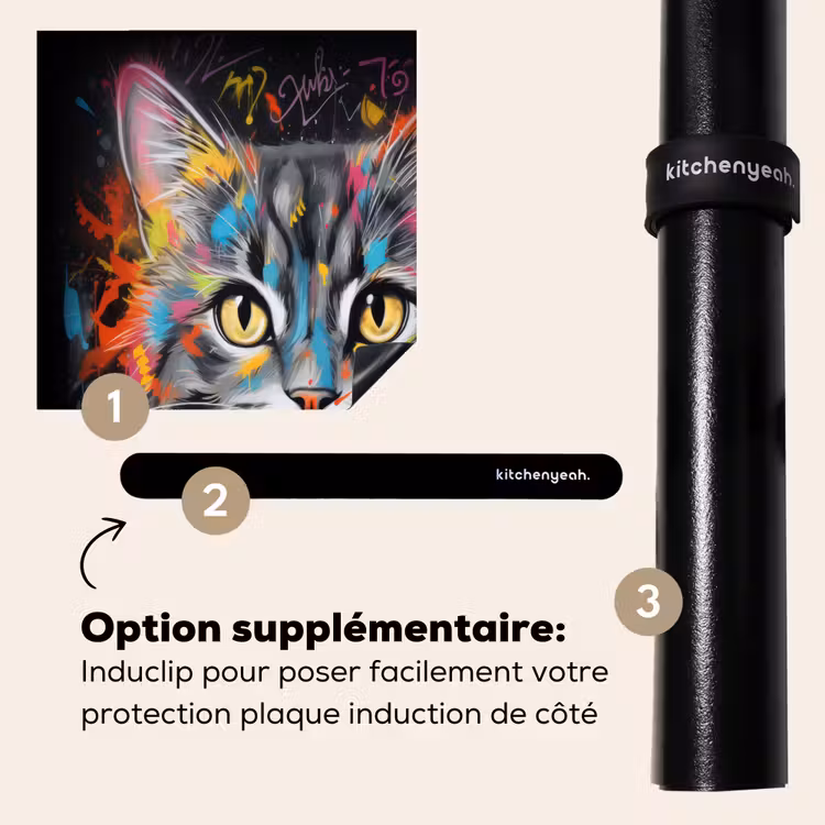 Protection plaque induction - Chat - Graffiti - Animaux - Couleurs - Gris — 8