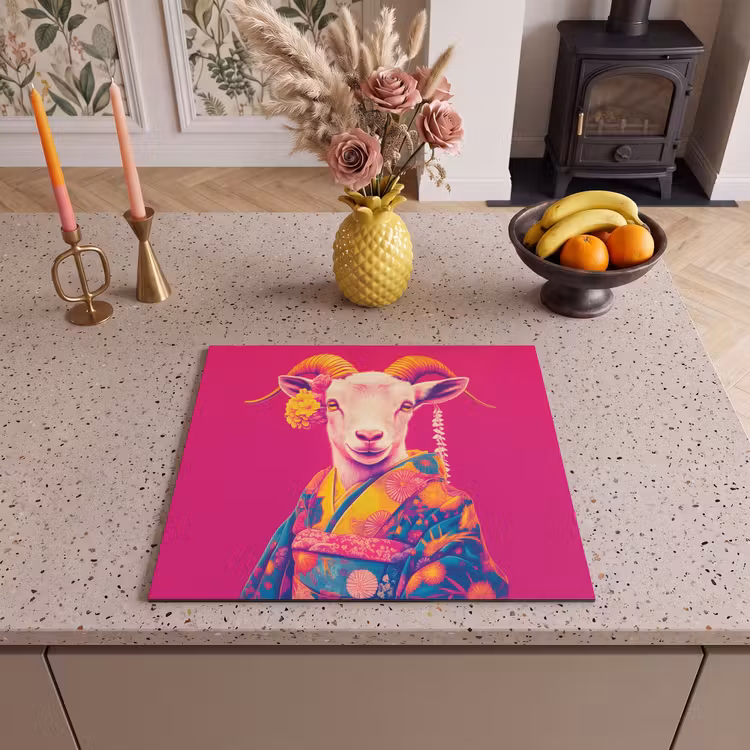 Protection plaque induction - Chèvre - Cornes - Kimono - Coloré — 3
