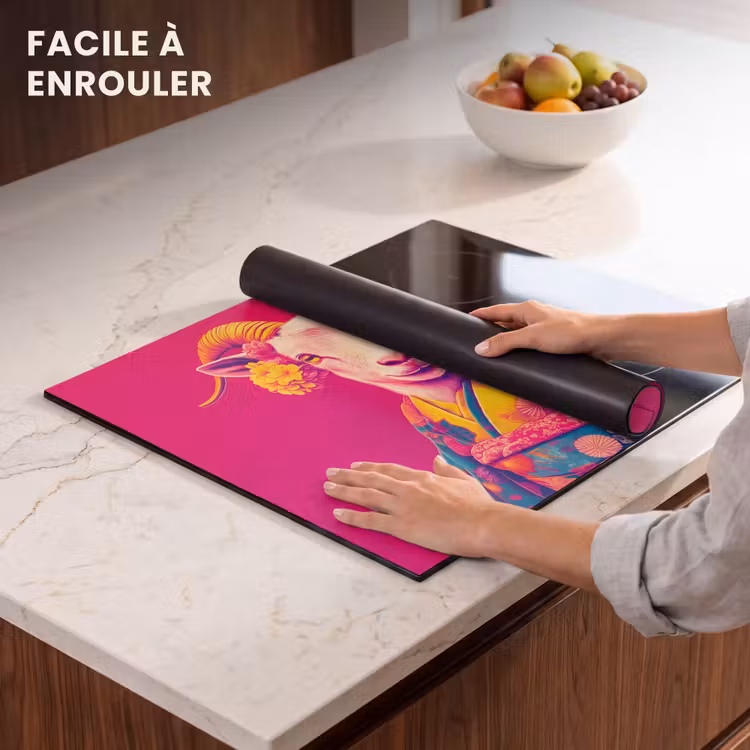 Protection plaque induction - Chèvre - Cornes - Kimono - Coloré — 6