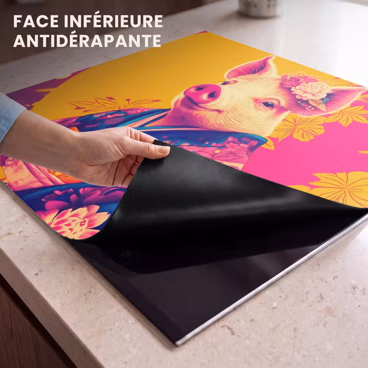 Protection plaque induction - Cochon - Couronne de fleurs - Kimono - Abstrait — 7