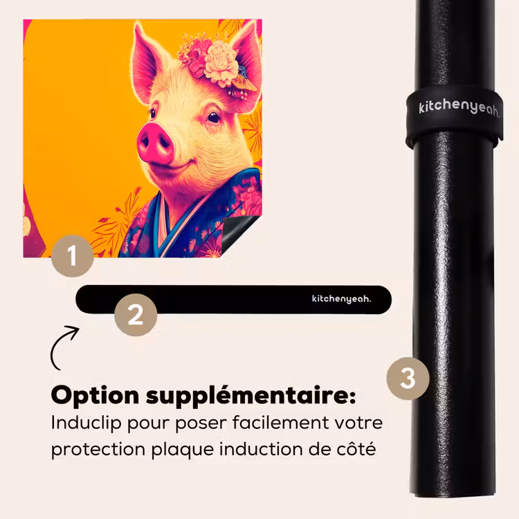 Protection plaque induction - Cochon - Couronne de fleurs - Kimono - Abstrait — 8