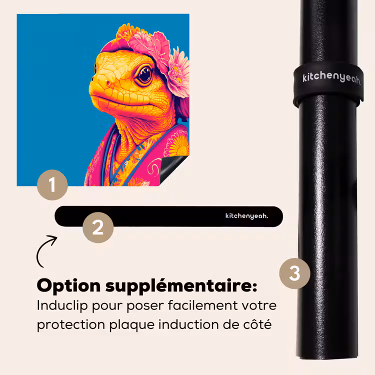Protection plaque induction - Couronne de fleurs - Lézard - Kimono - Violet — 8