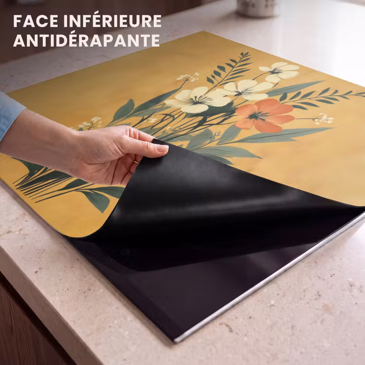 Protection plaque induction - Feuilles - Bouquet - Jaune — 7