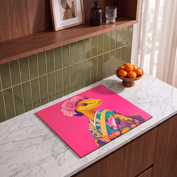 Protection plaque induction - Lézard - Fleurs - Rose - Kimono — 4