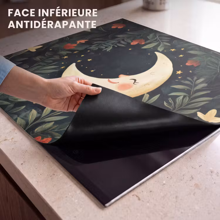 Protection plaque induction - Lune - Fleurs - Ciel nocturne — 7