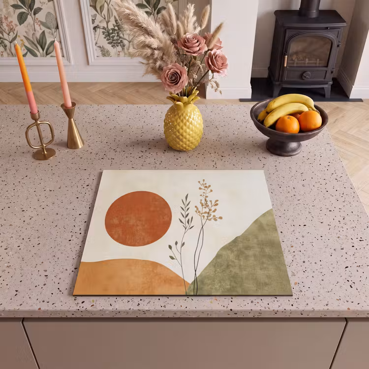 Protection plaque induction - Soleil - Abstrait - Branches - Orange — 3