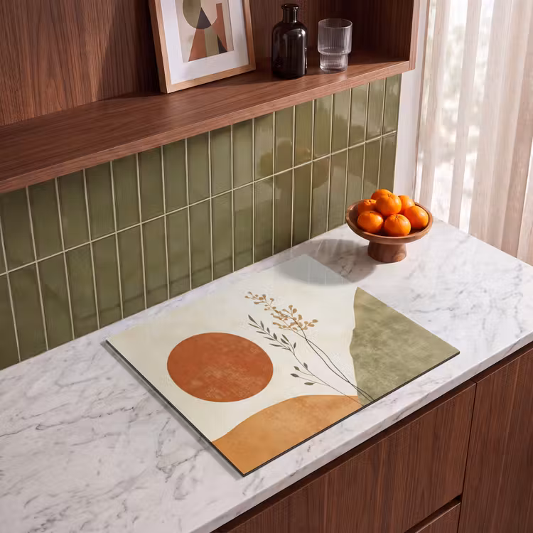 Protection plaque induction - Soleil - Abstrait - Branches - Orange — 4