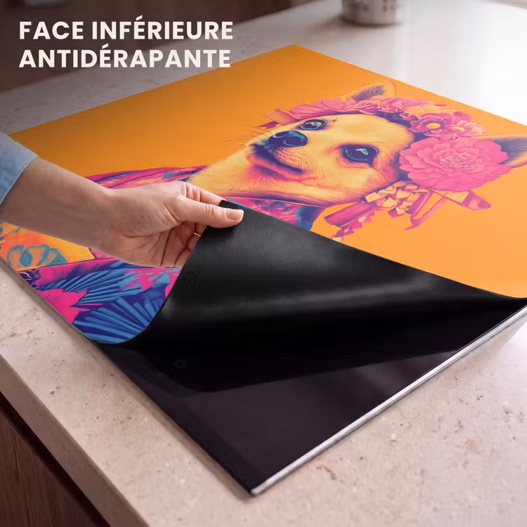Protection plaque induction - Kimono - Toutou - Couronne de fleurs - Orange — 7