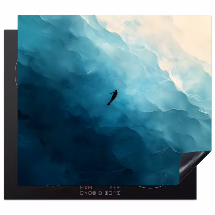 Protection plaque induction - Mer - Silhouette - Abstrait - Bleu — 1
