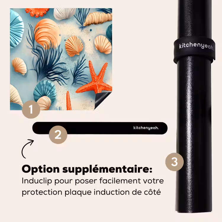 Protection plaque induction - Étoile de mer - Coquillages - Illustration - Sable — 8