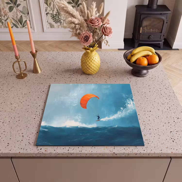 Protection plaque induction - Kitesurfer - Orange - Mer - Ciel — 3