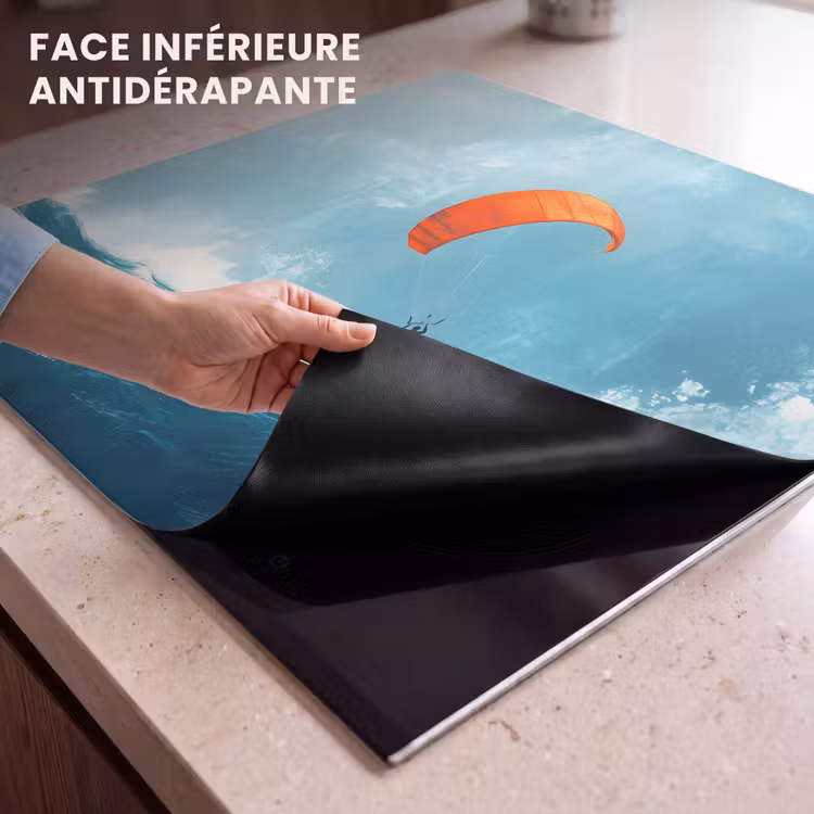 Protection plaque induction - Kitesurfer - Orange - Mer - Ciel — 7