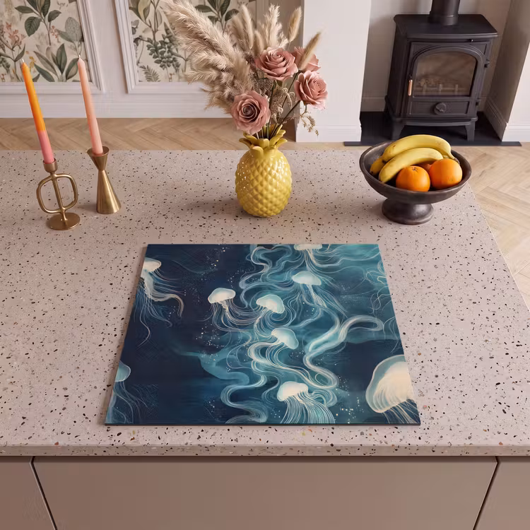 Protection plaque induction - Méduse - Mer - Blanc - Vagues — 3