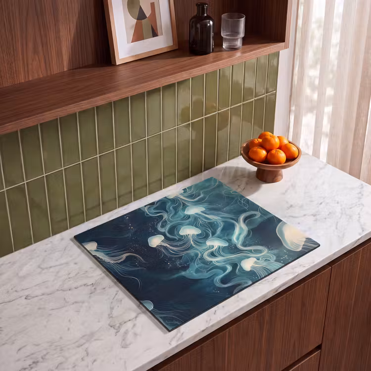 Protection plaque induction - Méduse - Mer - Blanc - Vagues — 4
