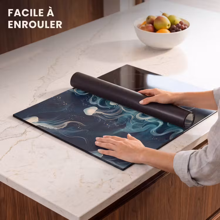 Protection plaque induction - Méduse - Mer - Blanc - Vagues — 6