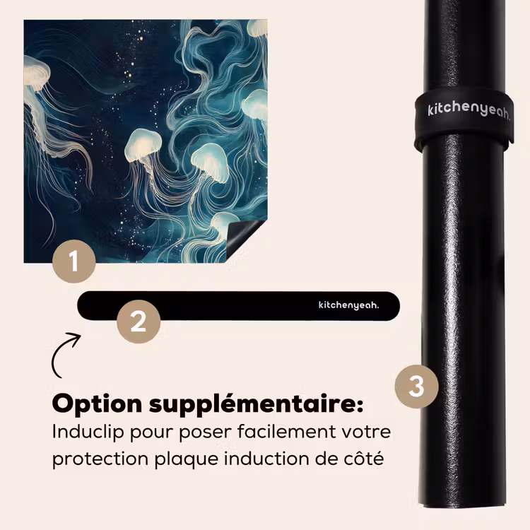 Protection plaque induction - Méduse - Mer - Blanc - Vagues — 8