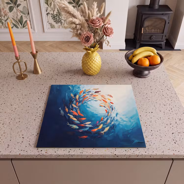 Protection plaque induction - Mer - Poissons - Colorés - Dynamiques — 3