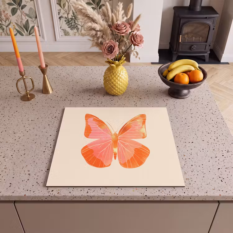 Protection plaque induction - Papillon - Minimaliste - Rose — 3