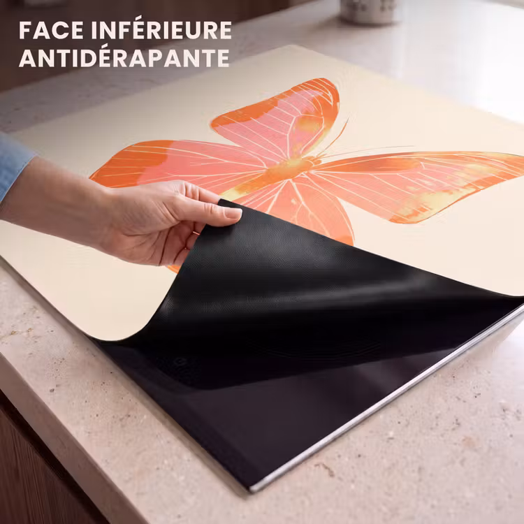 Protection plaque induction - Papillon - Minimaliste - Rose — 7