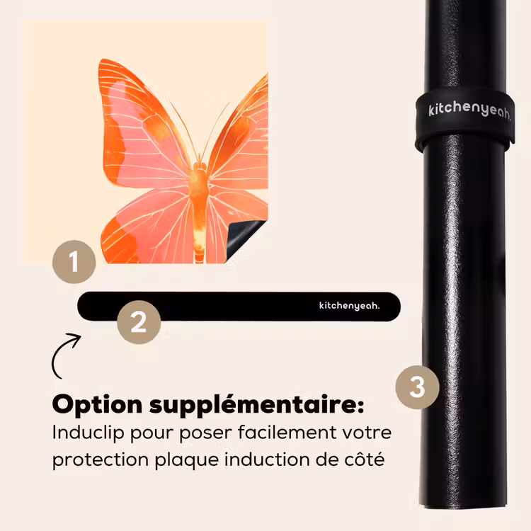 Protection plaque induction - Papillon - Minimaliste - Rose — 8