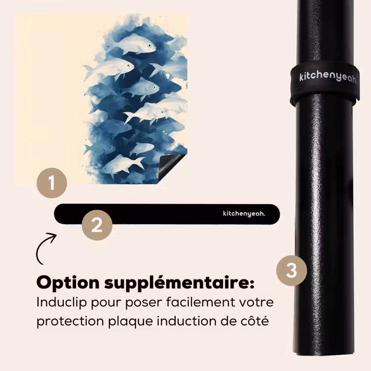 Protection plaque induction - Poissons - Minimaliste - Bleu — 8
