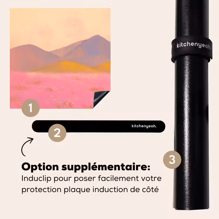 Protection plaque induction - Prairie fleurie - Collines - Silhouette - Rose — 8