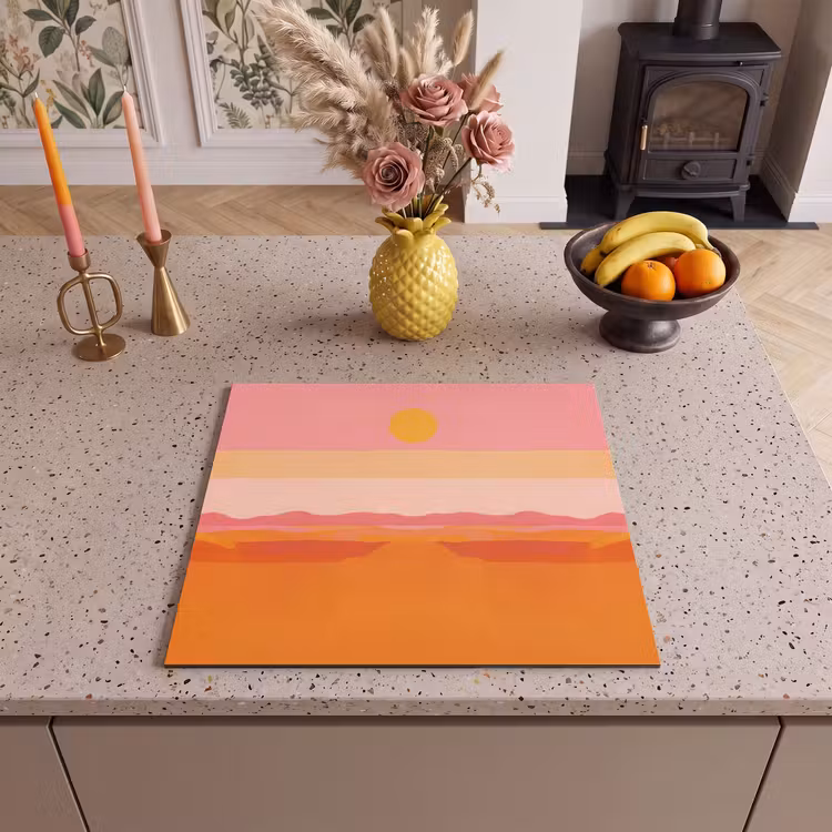 Protection plaque induction - Soleil - Abstrait - Paysage - Orange — 3