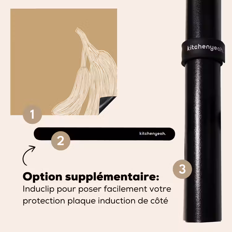 Protection plaque induction - Bananes - Beige - Dessin au trait - Minimaliste — 8