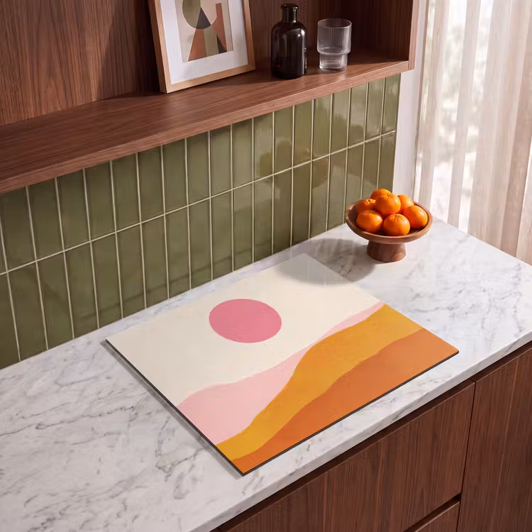 Protection plaque induction - Soleil - Collines - Abstrait - Rose — 4