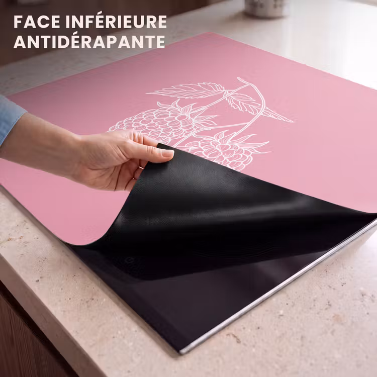 Protection plaque induction - Framboises - Tige - Dessinée - Rose — 7