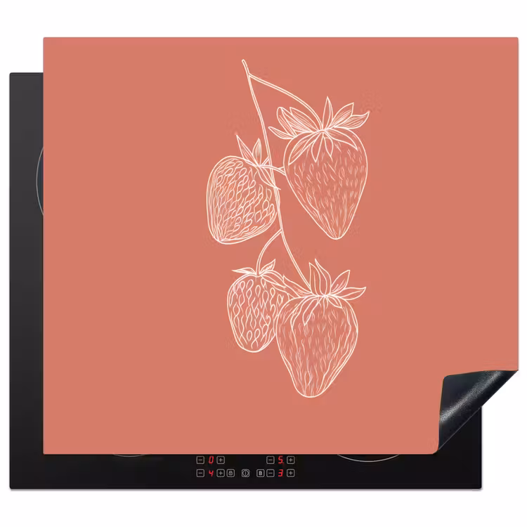 Protection plaque induction - Minimaliste - Illustration - Fraise - Branche — 1