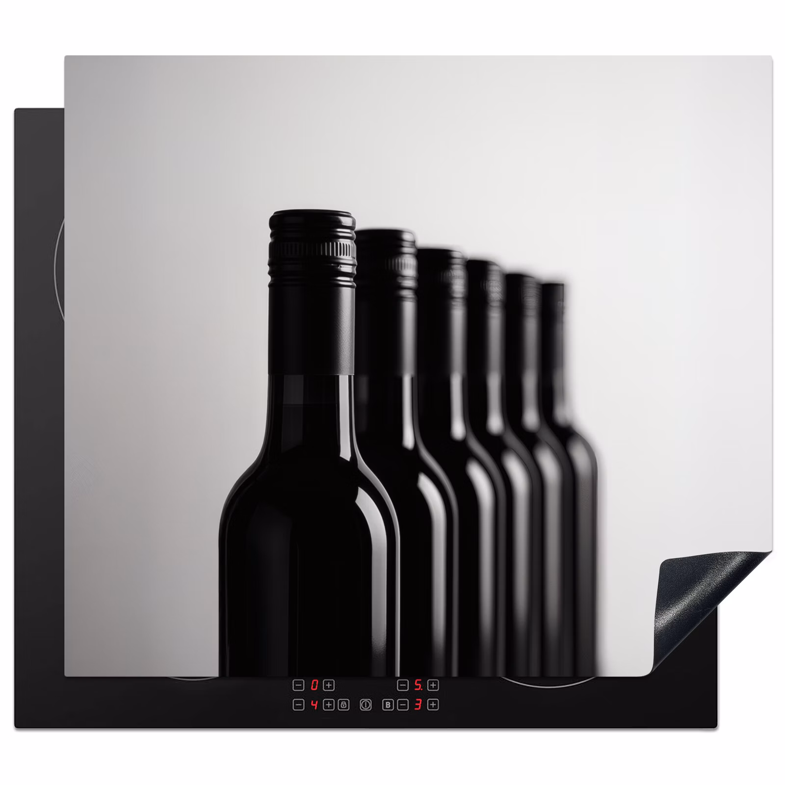 Protection plaque induction - Bouteilles de vin - Noir - Minimaliste — 1