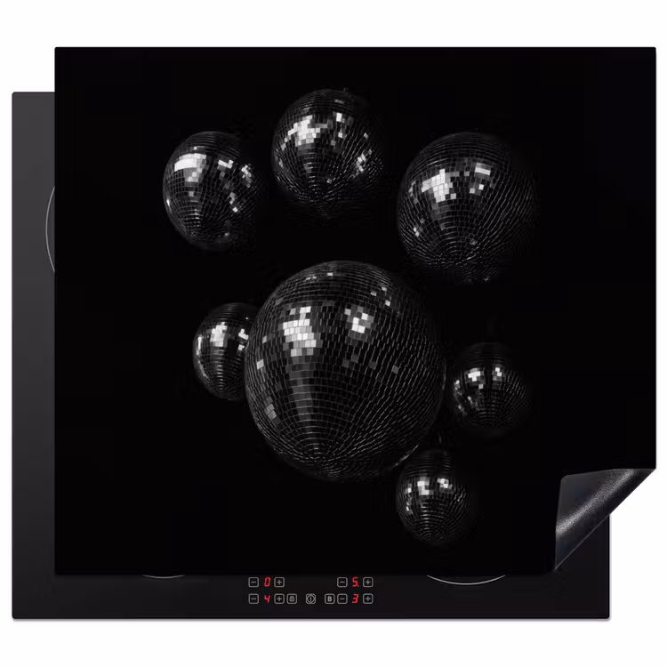 Protection plaque induction - Boules de discothèque - Minimaliste - Noir — 1