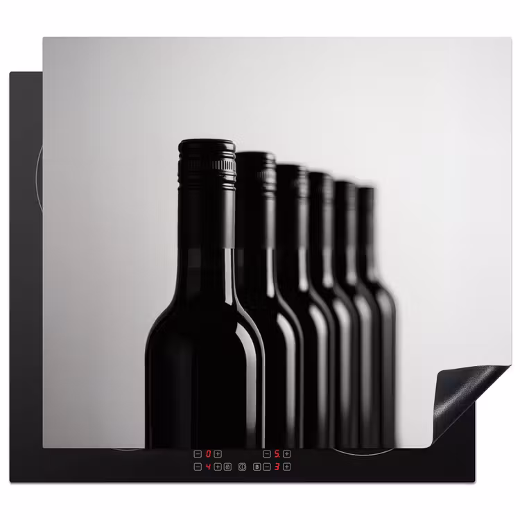 Protection plaque induction - Bouteilles de vin - Noir - Minimaliste — 1