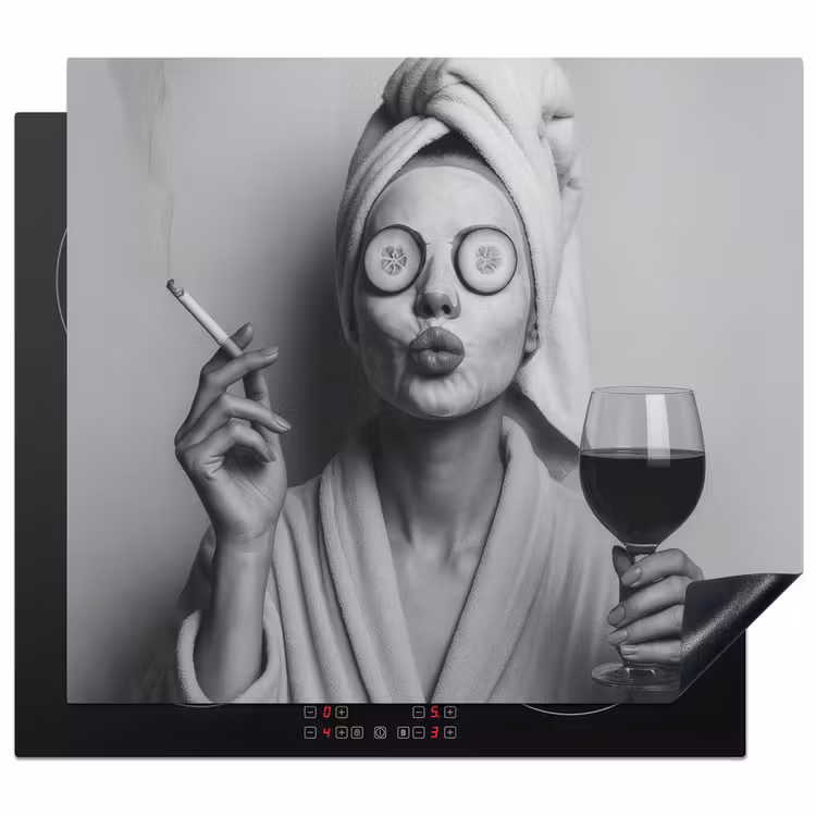 Protection plaque induction - Femme - Masque - Vin - Cigarette — 1