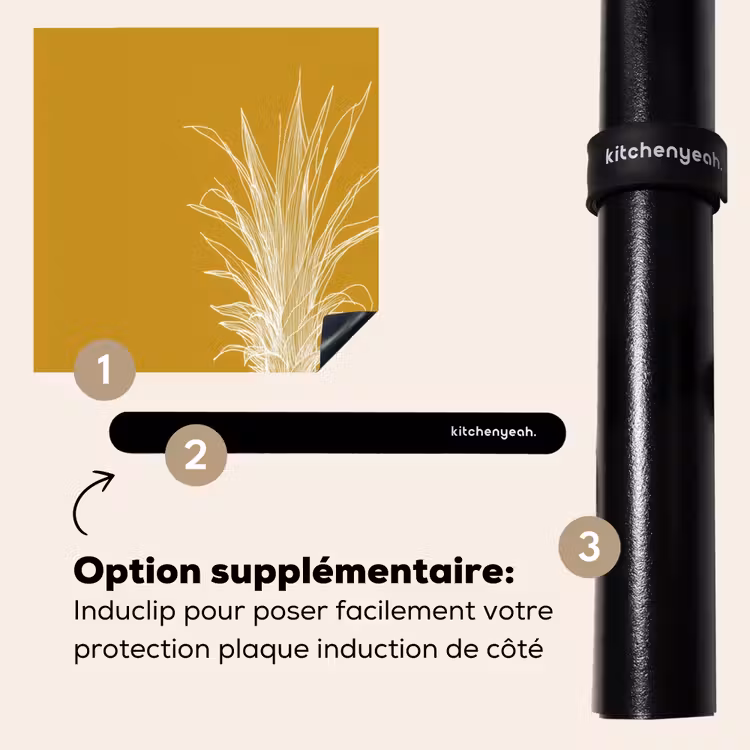 Protection plaque induction - Illustration au trait - Ananas - Couronne de feuilles - Jaune ocre — 8