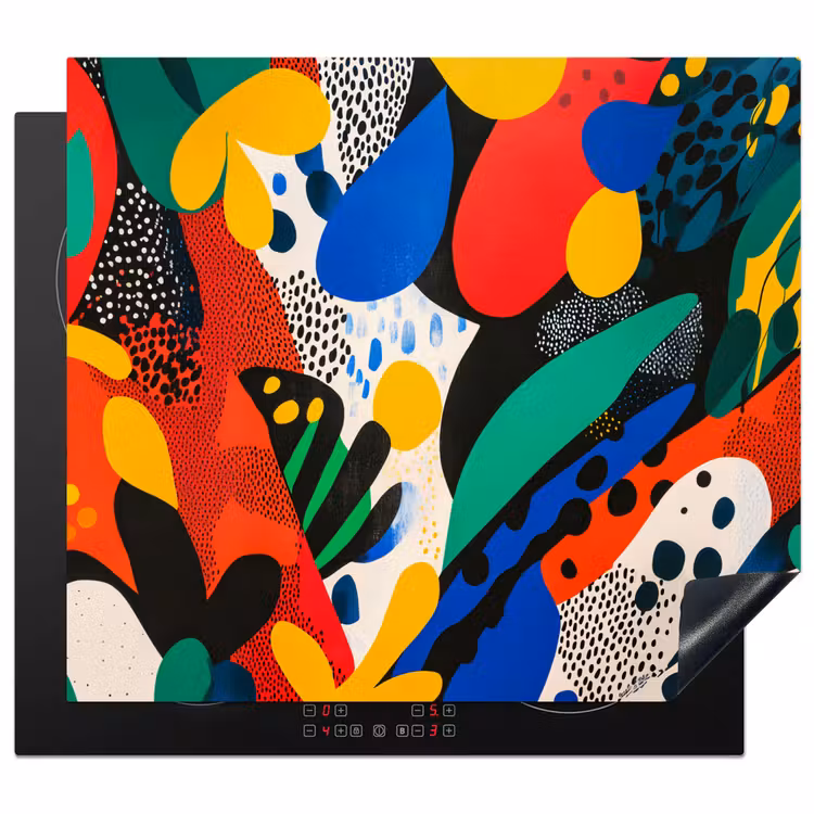 Protection plaque induction - Abstrait - Plantes - Formes - Colorées — 1
