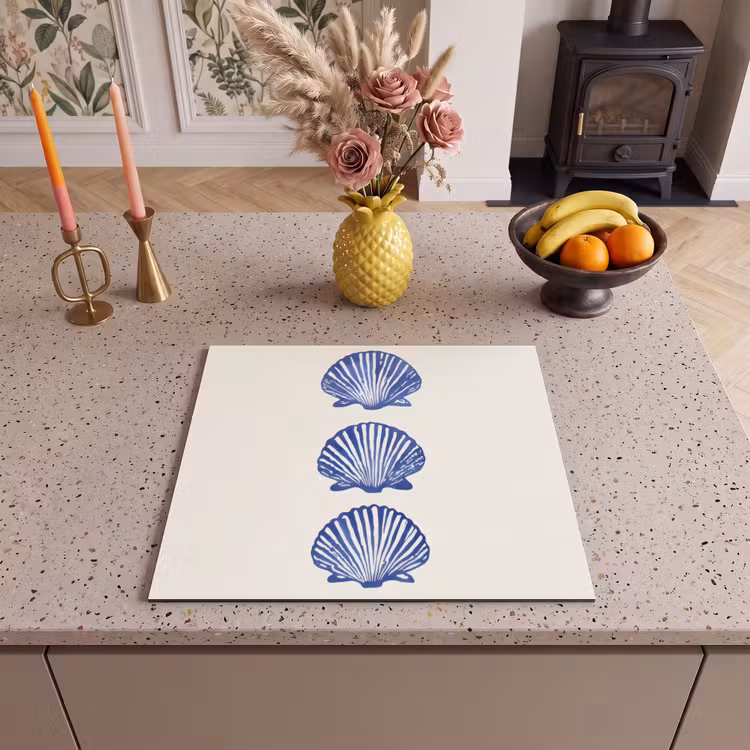 Protection plaque induction - Coquillages - Bleu - Motif — 3