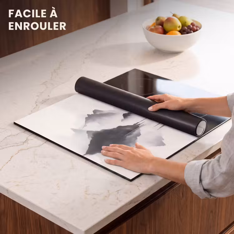 Protection plaque induction - Montagnes - Brumeux - Eau - Blanc — 6