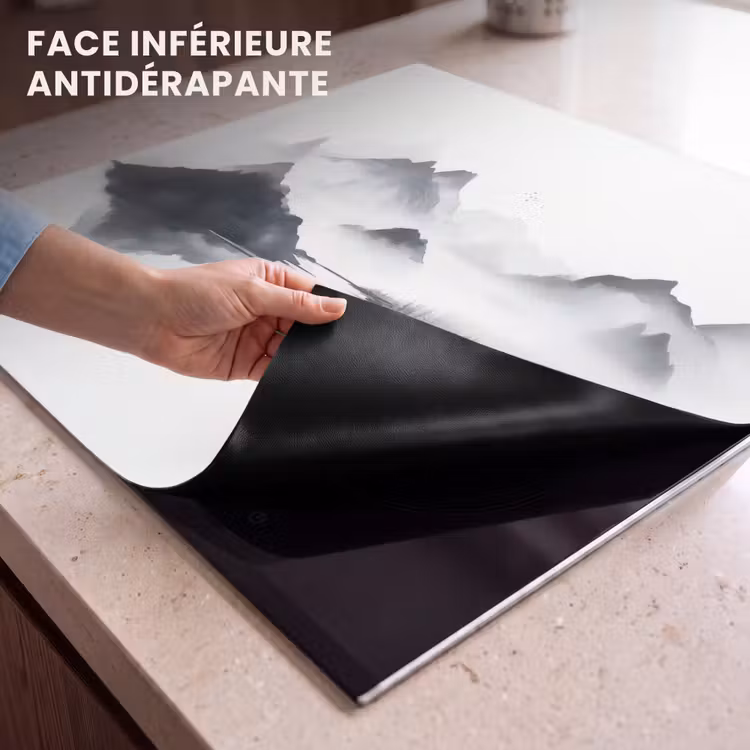 Protection plaque induction - Montagnes - Brumeux - Eau - Blanc — 7