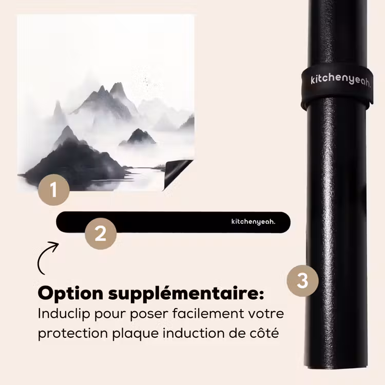 Protection plaque induction - Montagnes - Brumeux - Eau - Blanc — 8