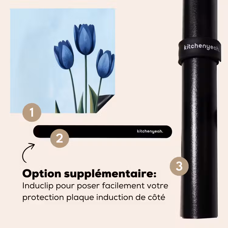 Protection plaque induction - Tulipes - Bleu - Feuilles — 8