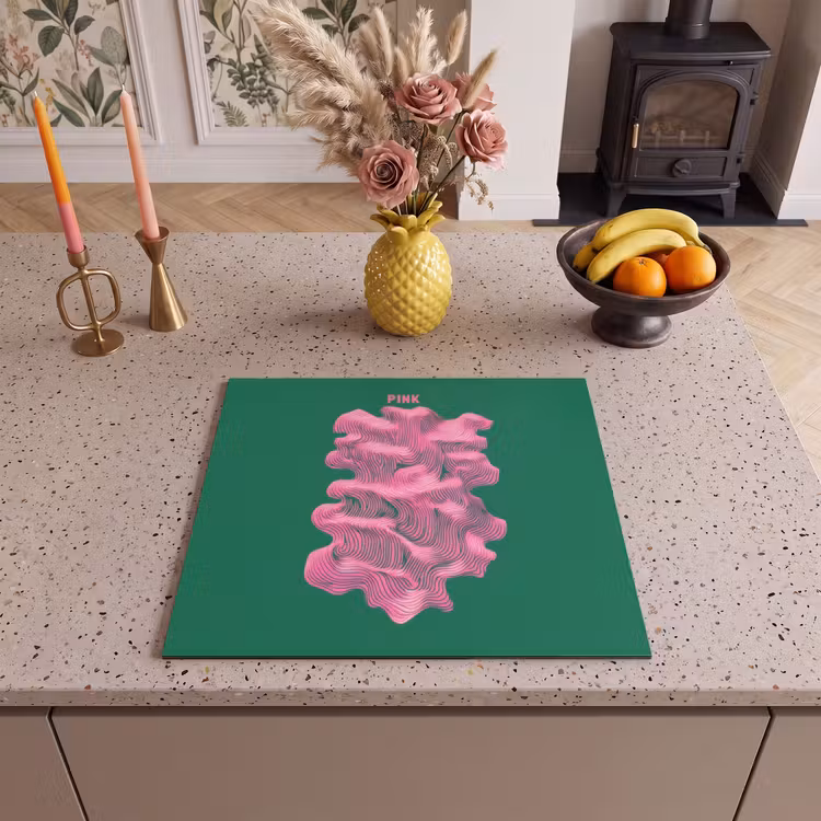 Protection plaque induction - Abstrait - Rose - Lignes - Vert — 3