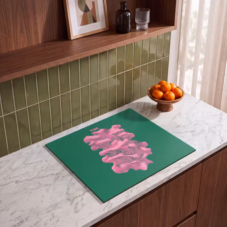 Protection plaque induction - Abstrait - Rose - Lignes - Vert — 4