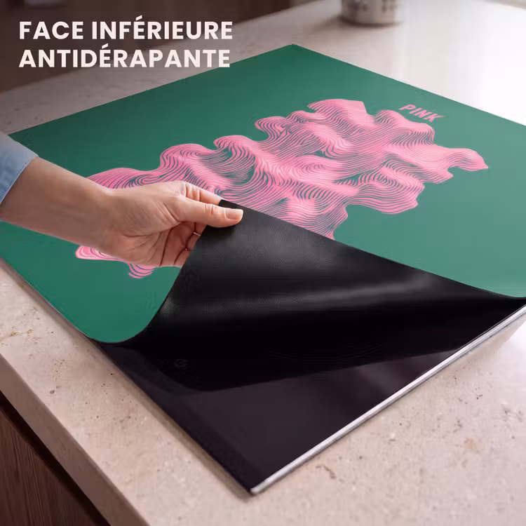 Protection plaque induction - Abstrait - Rose - Lignes - Vert — 7