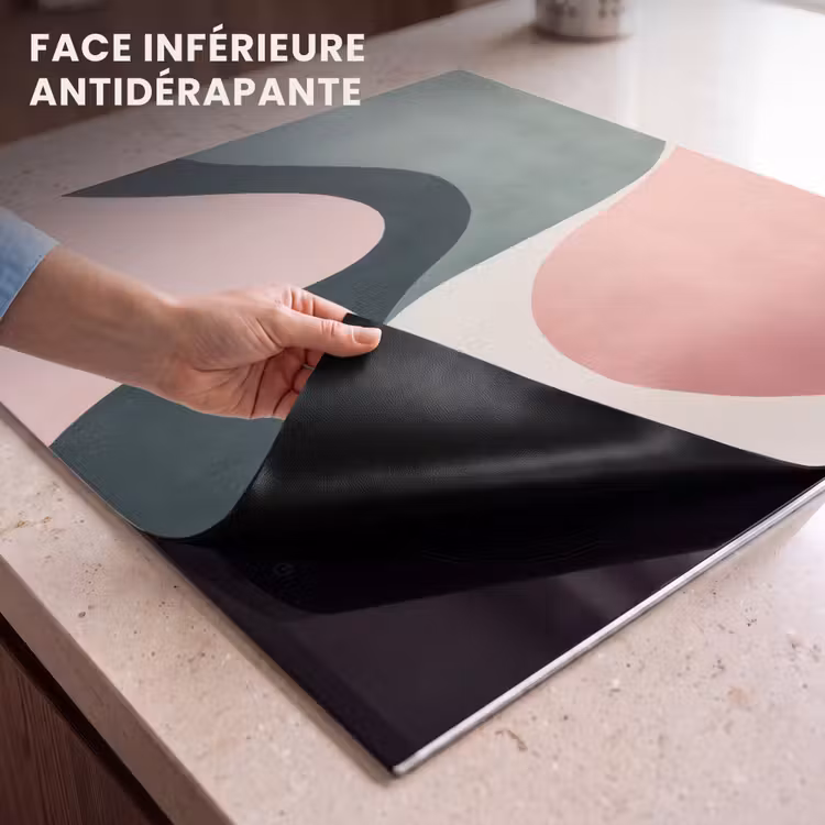 Protection plaque induction - Abstrait - Vagues - Élégant - Rose — 7